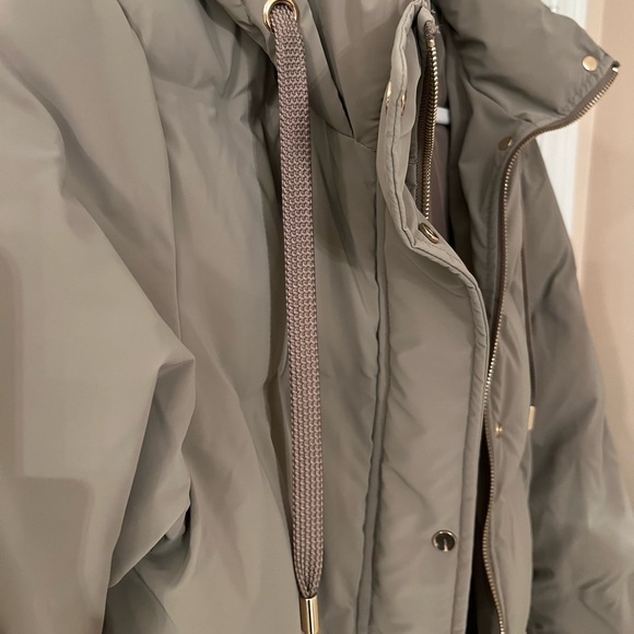Zara Taupe Hooded Quilted Puffer Coat Size XS - Picture 10 of 16